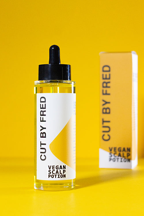 Vegan Scalp Potion de chez Cut By Fred dans un flacon pipette de 100 ml pour le cuir chevelu irrité