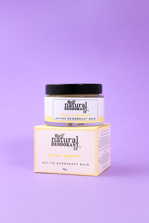 THE NATURAL DEODORANT & CO parfum citron geranium dans un contenant en verre